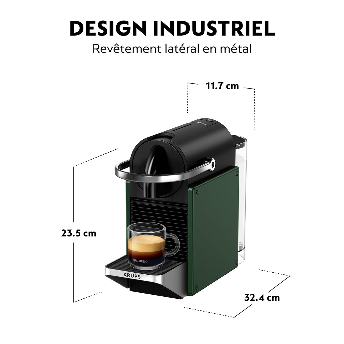 Nobexa Pixie Vert Foncé – Machine à Capsules Design