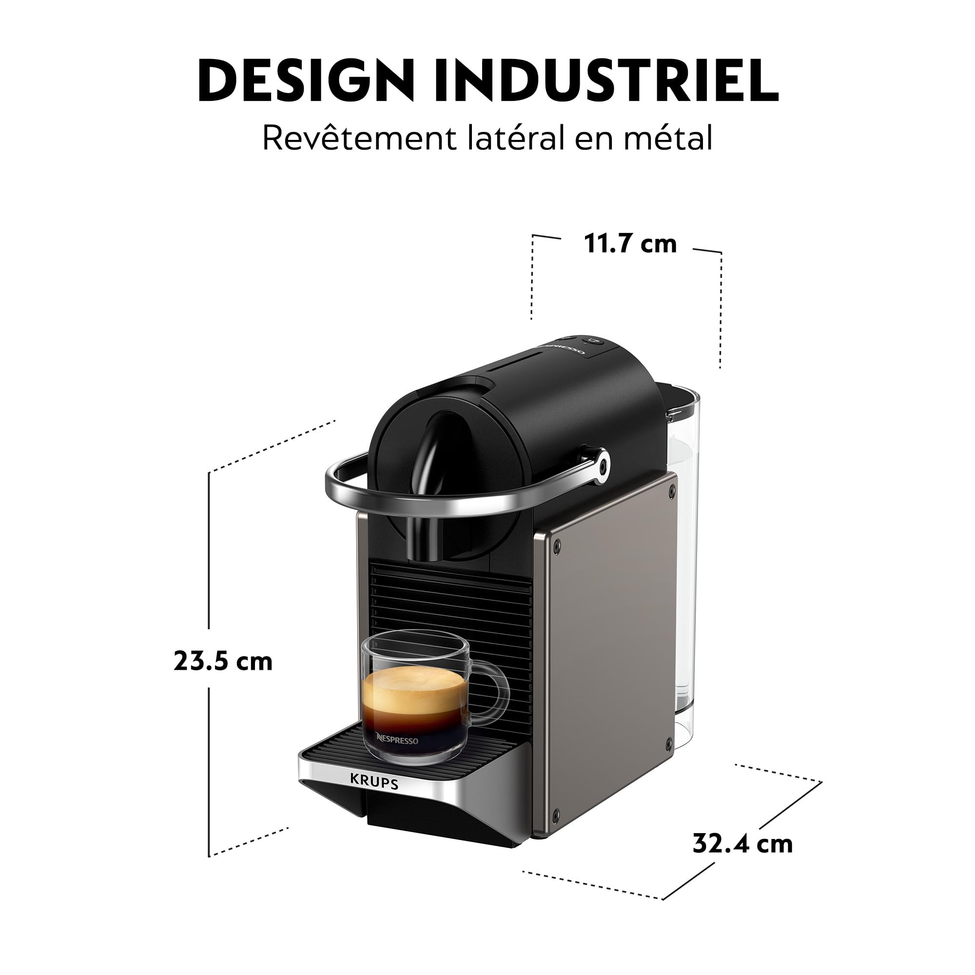 Nobexa Pixie Titane – Machine à Capsules au Style Industriel