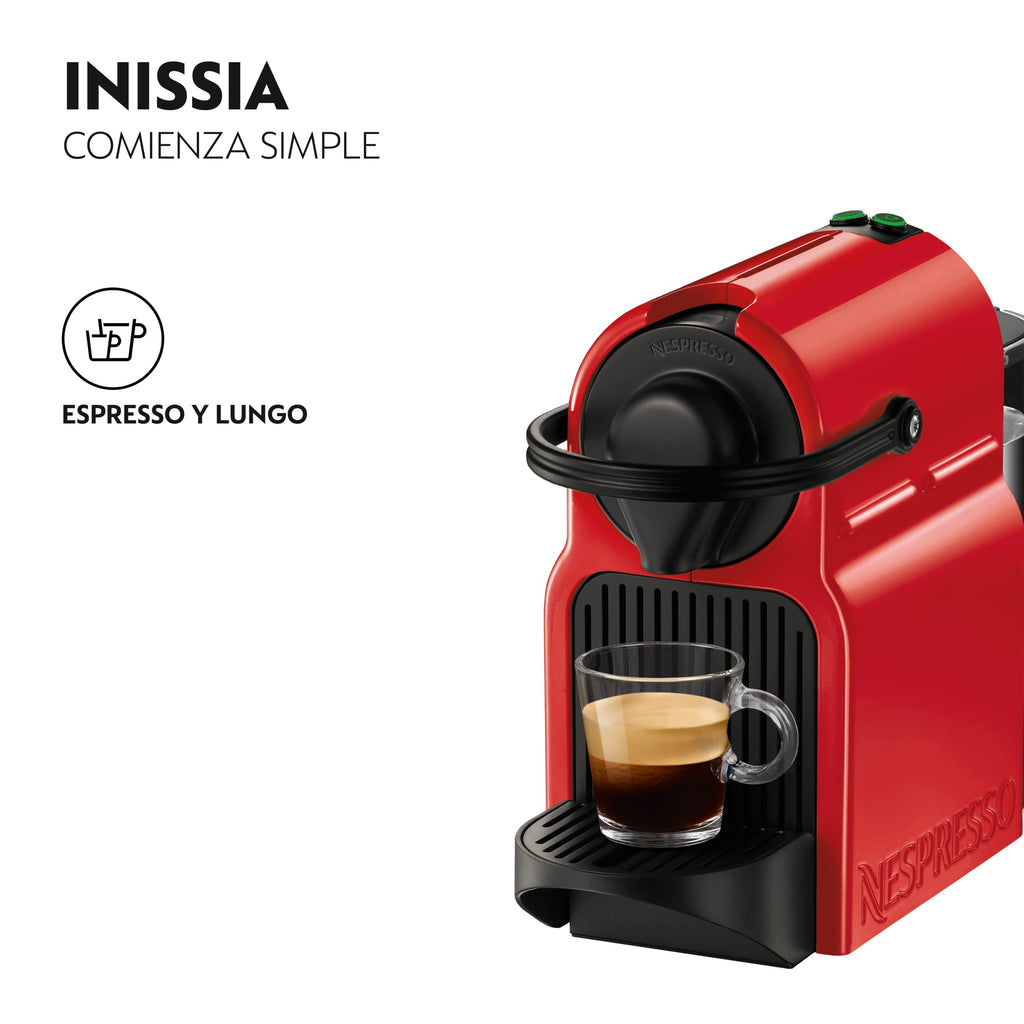 Nobexa Inissia Rouge Rubis – Cafetière à Capsules, Réservoir 0,7 L